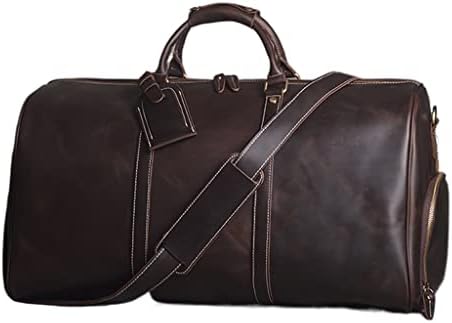 SJYDQ Мъжка чанта от естествена кожа с Голям Капацитет на едно рамо за 15-инчов преносим компютър с чанта за обувки (Цвят: B размер: One Size)