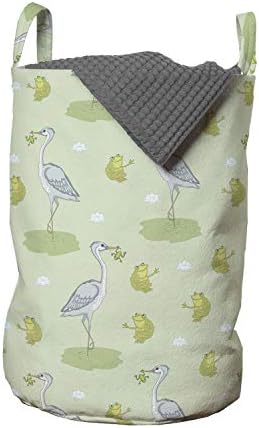 Чанта за дрехи Лунна Гази, Чапла със Зелена Жаба в Човката, Езеро с цветовете на лотос, Природа, Кошница за дрехи