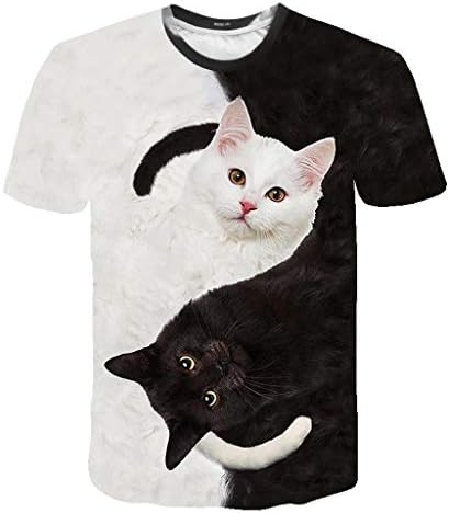 Дамски Летни Модни Блузи с 3D Принтом Kitties, Графична Тениска С кръгло деколте и Къс Ръкав, Блузи 2023, Ежедневни