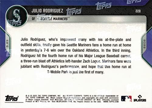 Бейзболна картичка начинаещ Хулио Родригес Моряците №228 в сезон 2022 г. - произведено е само на 2 104!