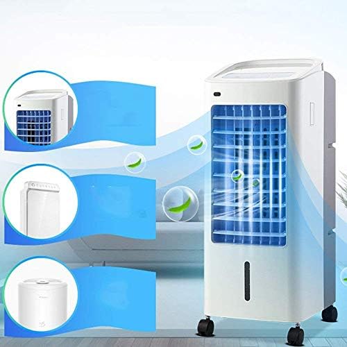 Вентилатор за климатик TJZY, Домашен Мобилен Радиатор, с дистанционно управление, Може да се Изчисли на 8 часа, 80 W / Синьо