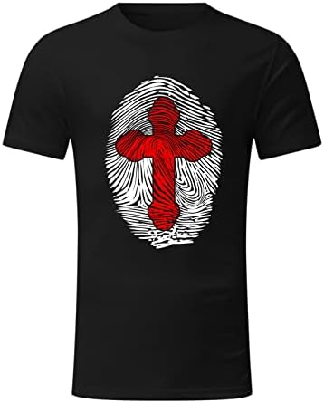XXBR Мъжки солдатские тениски с къс ръкав, Летни тениски с отпечатъци от пръсти, Тениска с принтом Вярата на Исус и Кръста, Спортна Тениска за Бягане