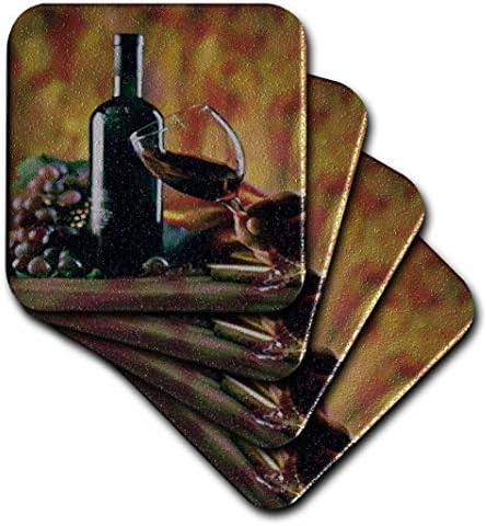 3dRose CST_36496_3 Чаша вино в Напа-Влакчета от керамични плочки, Комплект от 4