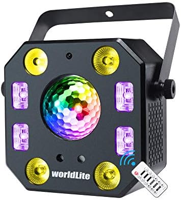 Етап тела DJ Светлини, Led светлини WorldLite 5 в 1 с магически топка, led крушки с модел Par и светодиоден стробоскоп / UV, чудесно за осветяване на сцена и dj, осветление на сватб?