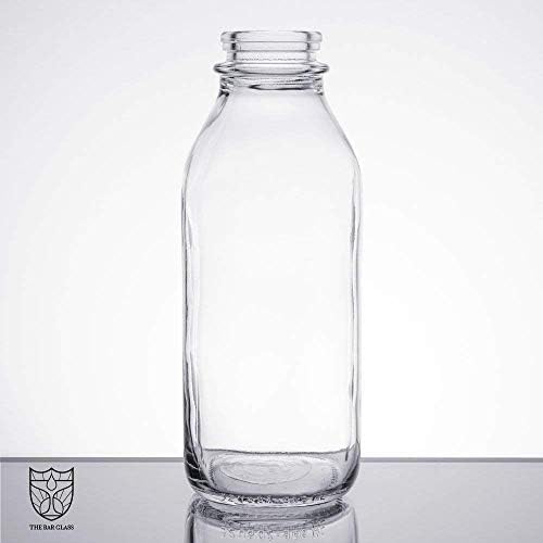Бутилка за вода The Glass Bar Реколта от Прозрачно Стъкло, за да Млечен Сок с капак 33,5 унция. (1)
