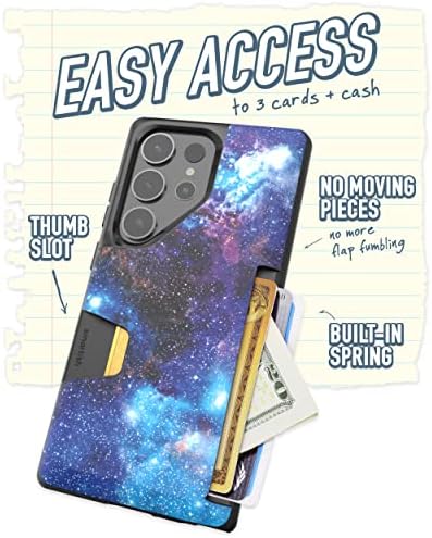 Луксозен калъф за носене в чантата си Galaxy S23 Ultra - Wallet Slayer Vol. 1 [Тънък + защитен], титуляр на кредитни карти на Samsung с дръжка - Разнесен