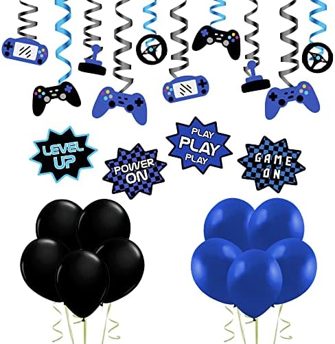 Сини аксесоари за парти по случай рождения ден с видео игри