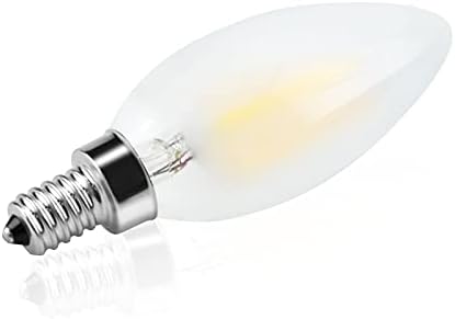 Led лампа във формата на Канделябра постоянен ток 12 В 24 В, ниско Напрежение 4 W E12 C35/B10, Реколта лампа с нажежаема жичка Едисон, Матирано Стъкло, Топло Бяла Еквивалент на