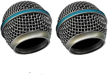Поли аудио Метална Решетка микрофон с Топка Винт Подходящ за микрофон Beta58/Beta58A Караоке 2 бр За микрофон Beta58 Професионални