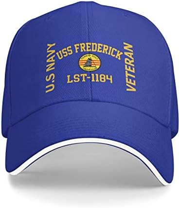 USS Frederick Lst-1184 Унисекс Дънкови Шапки Бейзболна Шапка Сандвич-Шапки