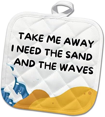 Триизмерен образ на пясъка и морето, с надпис вземи ме - кухненски ръкавици (phl-362512-1)