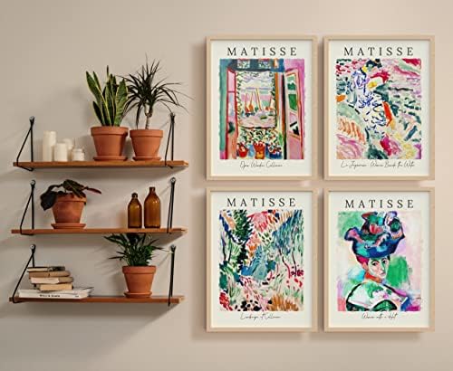 Matisse Розово-Синя серия от 4 картини с имена /Известно Изкуство Розово Декор на стая, Картина за Украса на