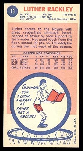1969 Най-добър играч на # 13 Лутър Рэкли Синсинати Роялз-BskB (Баскетболно карта) EX/MT Рояли-Ксавие BskB
