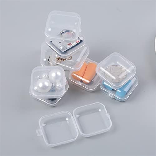 ZSRBOX Мини Квадратни Кутии Прозрачен Пластмасов Калъф За Съхранение на Бижута Довършителни Контейнер Опаковъчна Кутия