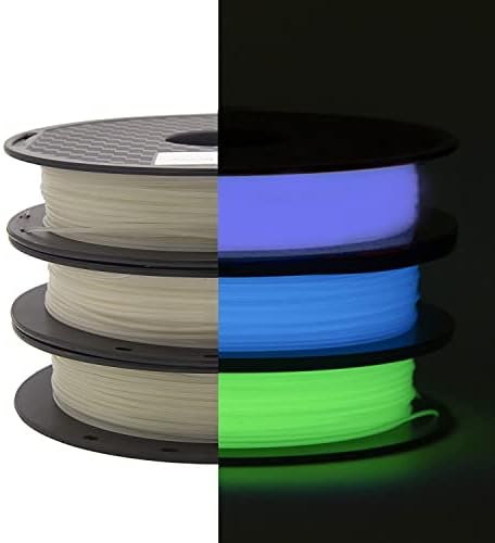Набор от нишки ECHEN PLA 1,75 мм, Светещи на тъмно Сини, зелени и лилави Конци за 3D-принтер +/- 0,03 мм, 3 x 0,5 кг.