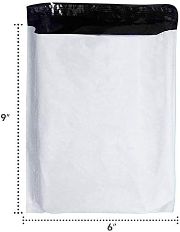 Пощенски пакети Oknuu Поли – Бели найлонови пликове с размери 6 x 9 инча – Опаковка от 100 пощенски пакети за