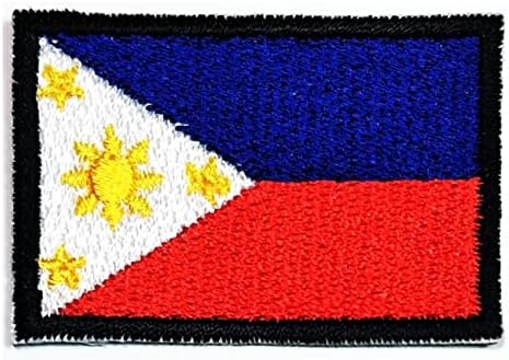 Kleenplus 3 бр., 1,1X1,6 инча. Мини Флаг Филипините Флаг, Бродирана Апликация, Желязо Нашивка, Ивици Квадратна Форма,