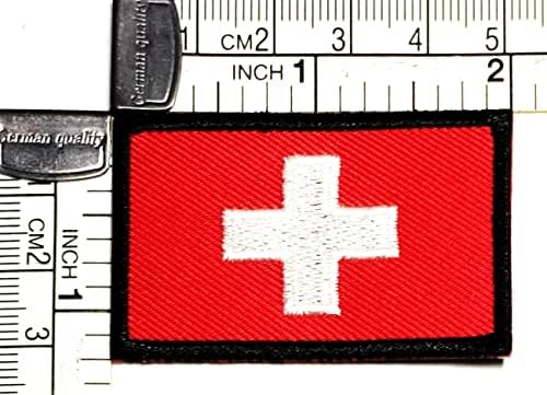 Салфетки плюс 3 бр., 1,2X2 инча. Мини нашивка с флага на Швейцария, военен тактически знаме, емблема, униформа, с костюм, sew