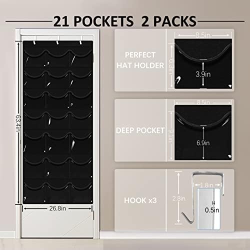 DonYeco комплекти от по 2 опаковки от закачалки за бейзбол кепок и чекмеджета за дрехи