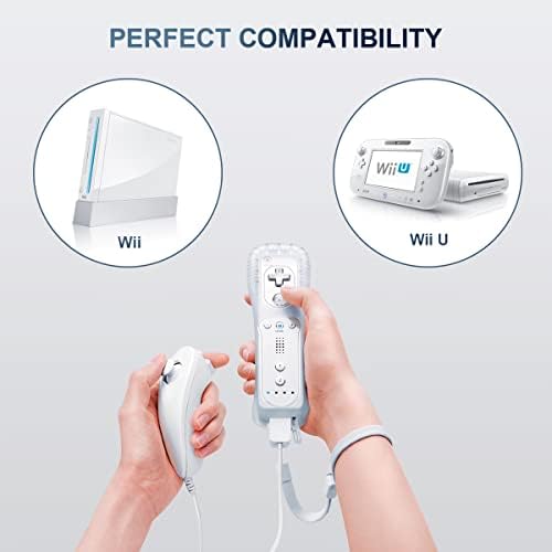 Дистанционно управление FASIGO Wii с нунчаками, Wii Контролер с нунчаками, Съвместими с Nintendo Wii /Wii U, 2 бр.