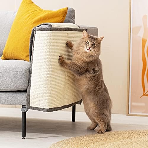 Navaris Подложка за защита на дивана от надраскване и за котки - Подложка за Защита на Мебели от лен и Сезал, Когтеточка