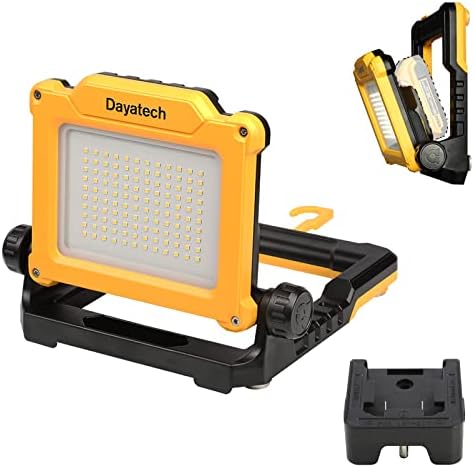 Безжична led работна лампа DAYATECH, съвместим с акумулаторни батерии Dewalt и Milwaukee 18-20, без трептене, с