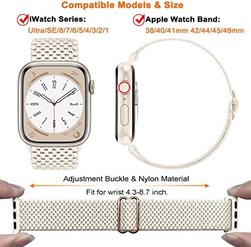 Еластична каишка Solo Loop от 3 опаковки, съвместим с каишка на Apple Watch 38 мм, 40 мм 41 мм за жени и мъже,