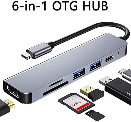 plplaaoo C USB Хъб, 6 в 1 C USB Hub на Ултра-висока резолюция, Бърз Трансфер на данни, Зареждане на PD от USB C до Ethernet