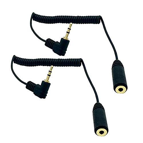 Удължител Seadream Навити 2,5 мм, 2 опаковки Спирала Правоъгълни 3-полюсных кабели 2,5 мм за мъже и 2,5 мм за жени, Удължител на кабела Аудиоадаптера за слушалки, Стереоразъе?