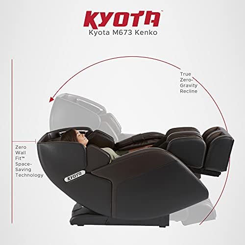 Масажен стол Kyota M673 Kenko 3D с функция за безтегловност (кафяви), с масаж на цялото тяло, издължени рефлексотерапевтическими валяци за краката, безжични високоговорите?