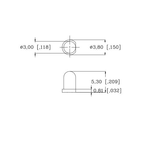 3 мм 9 В Предварително свързан студен /прозрачен бял светодиод - ултра ярък (7, 8, 9 В) (опаковка от 10 броя)