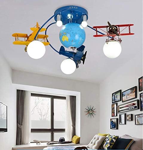 LAKIQ Полилей в Стаята на Момчетата Самолет Модерното Led Осветление, Изравнена със Световните географски глобус