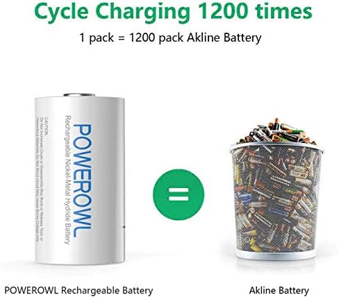 Акумулаторни батерии POWEROWL C Nimh 5000 ма С ниско саморазрядом Нимх C-Cell Battery (4 опаковки)
