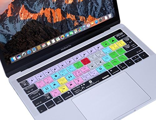 XSKN Adobe After Effects Английски Етикет Силиконов Калъф за клавиатура, Съвместима със сензорен панел MacBook Pro 13 (A1706,