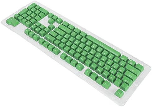 106 Бр. Капачки за клавиатура, набор от сменяеми капачки за пудинг OEM, в два цвята Матово Външен вид, слот за механични клавиатури 61/87/104 клавиши (смес от сирене, зелен, б