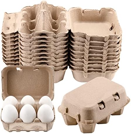 Реколта Кутии за яйца Jumbo Duck 20 Опаковки, половин Дузина Картонени Кутии за яйца за гъски с нормален размер, Празен Контейнер за яйца Jumbo от естествена Целулоза, Много