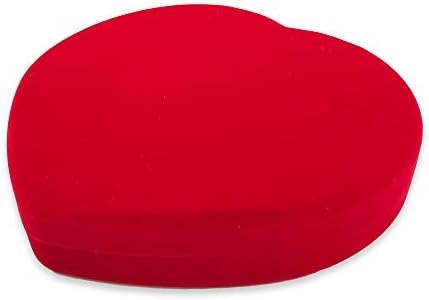Опаковка от 1 Брой- Премиум Ара-Червена Флокированная Велур Голяма Комбинирана Ковчег за бижута във формата на Сърце