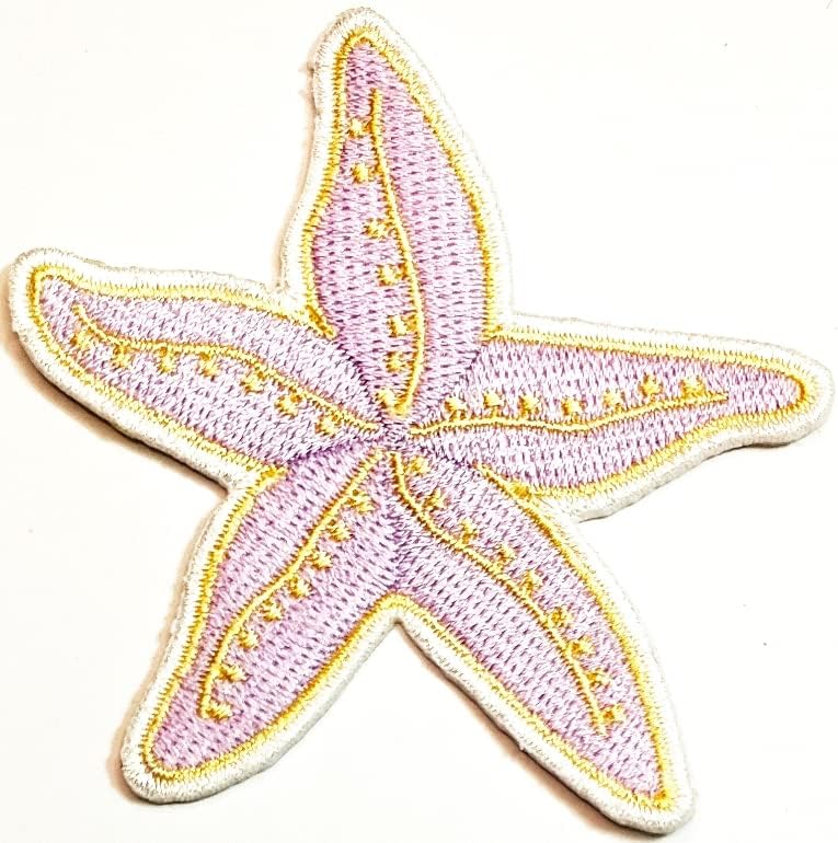 Салфетки плюс 3 бр. Красива морска звезда с дизайн за децата, железни ивици, морска звезда лилав цвят, модерен стил, бродирани мотиви, апликация, украса, емблема, кост