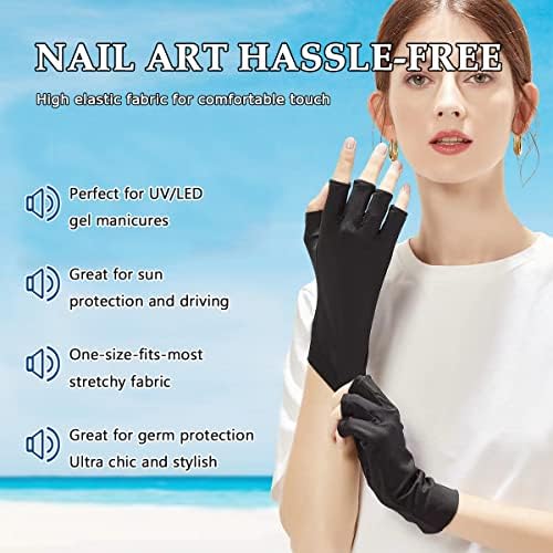 Eurmali Анти-UV Ръкавици за Гелевой Лампи за Нокти, Слънчеви Ръкавици за Жени, Професионални Защитни Ръкавици за Маникюр