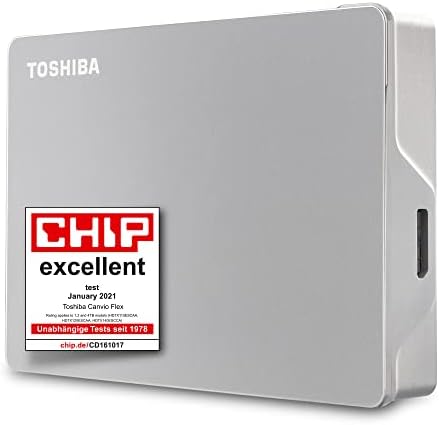 Преносим външен твърд диск Toshiba Canvio Flex капацитет 4 TB за Mac и Windows КОМПЮТРИ и таблети, съвместим с повечето