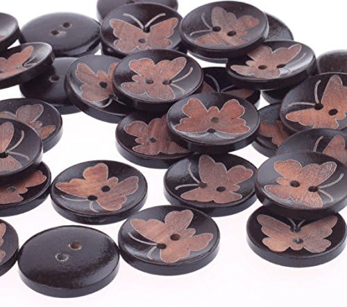 COTOWIN Опаковка от 20 на 1-Инчов (25 мм) дървени Копчета-пеперуди, Аксесоар за шиене със собствените си ръце
