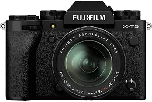Беззеркальный цифров фотоапарат Fujifilm X-T5, Черен, с обектив XF 18-55 mm f/2.8-4 R LM OIS, SD карта с капацитет 128 GB, Допълнителна батерия, Комплект филтри 58 мм, Комплект за почистван