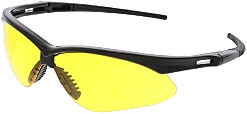 Защитни Очила MCR Safety Memphis Серия MP114, за Защита на очите, Черни Рамки, Лещи Кехлибарен Цвят