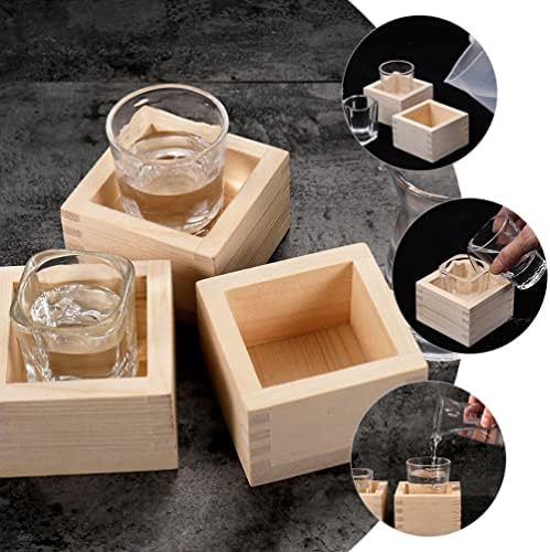 Zerodeko 1 Комплект Японското Саке, Стъклени Чаши Саки, Чаша за Вино, Ръчно изработени, Дървена Кутия, Японска Кутия от