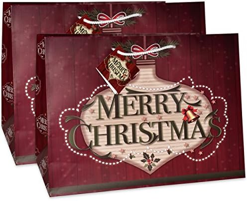 12 Гигантски Коледни Торбички-тоут с дръжки 15 Ширина X 11 на Височина X 11 Дълбочина, Екстра Широки Големи Гигантски Многократна