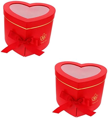 Abaodam 2 бр. Скоростна Кутия във формата на Сърце Подарък Кутия във формата на Сърце Подарък Кутия във формата на Сърце за въртене на Композитен Материал, Хартия, PVC, Че?