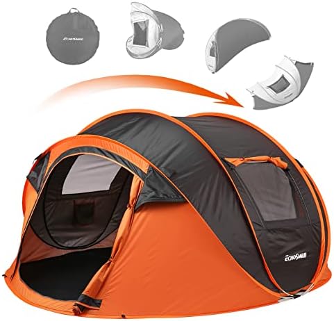 EchoSmile Camping Instant Tent, Всплывающая палатка на 2/4/6/8/10 човек, Водоустойчива Куполна палатка, Лесна инсталация за къмпинг, разходки на открито, Преносима палатка с чанта за