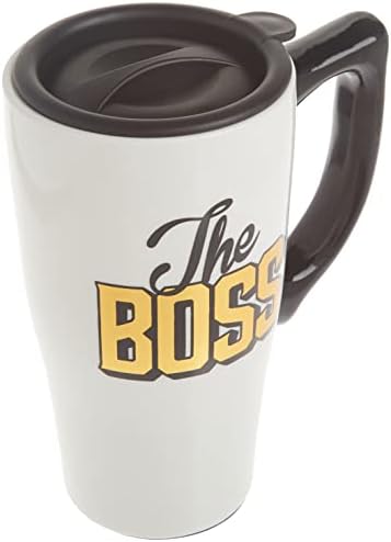 Spoontiques - Керамични Пътни чаши - The Boss Cup - Топли или Студени напитки - Подарък за любителите на кафе