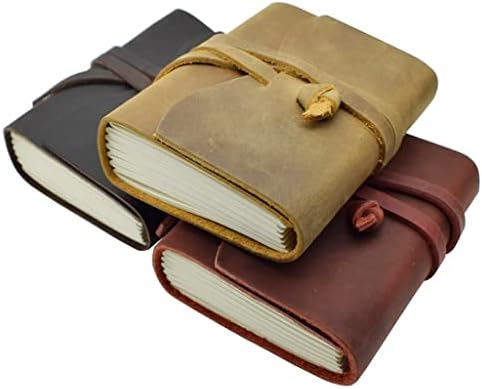 LXXSH Мини Бележник ръчно изработени, Кожен Дневник, Дневник за плътност, Планер, Офис, Училище (Цвят: B размер: 11 см)