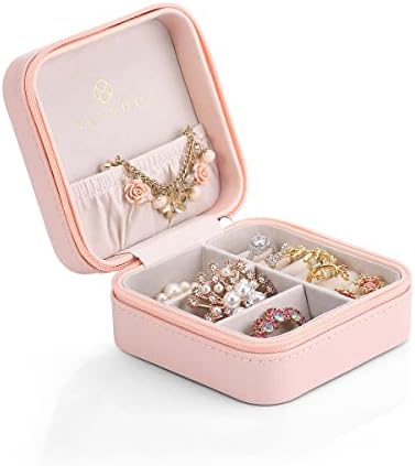 Vlando Jewelry Box Organizer Розов Комплект За Съхранение на Шкатулок за Бижута Дома или за Пътуване
